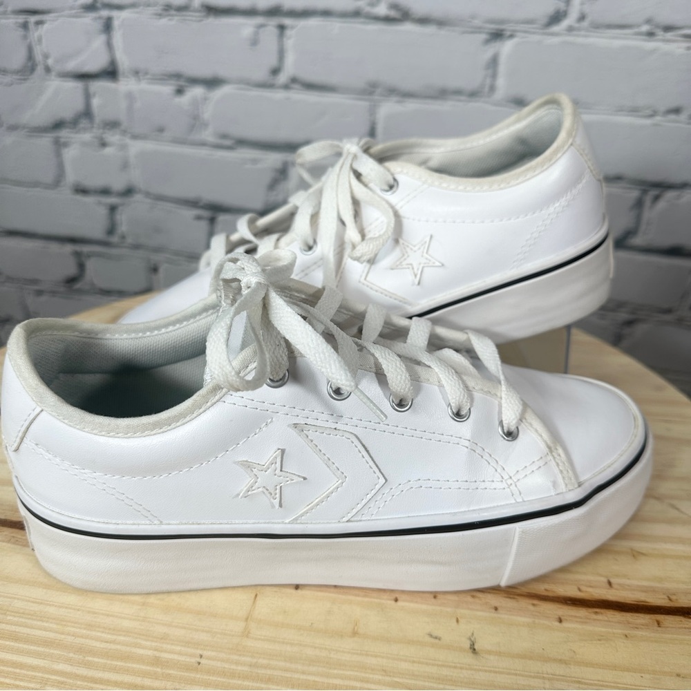 Converse Star Replay Platform Sneakers 8.5 White Low Top Streetwear Casual